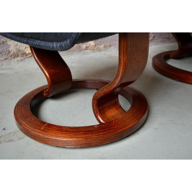 Set of Vintage Norwegian Lounge Chair & Ottoman from Ekornes, 1980s For Sale - Image 10 of 18