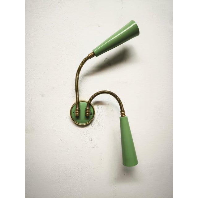 Gold Sputnik Two-Light Wall Lamp with Adjustable Arms, 1960s For Sale - Image 8 of 9