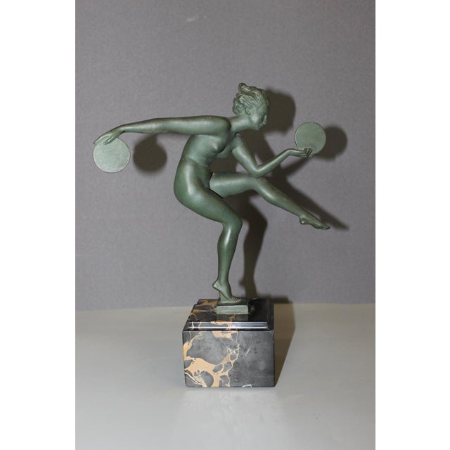 Art Deco Cast Iron Dancer Babbitt by Derenne, 1930 For Sale - Image 12 of 13