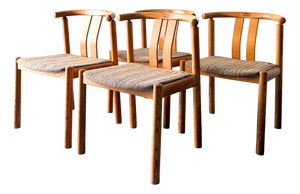 Vintage Danish Directional Dining Chairs by Hans Jorgen Frydendal, 1970s, Set of 4