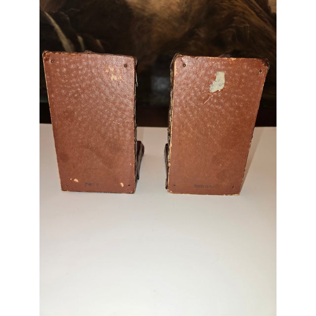 Animal Skin Vintage Mid Century Alligator Style Designer Bookends For Sale - Image 7 of 11