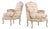 Pair of French Louis XV Style Painted Bergères, C, 1940 For Sale