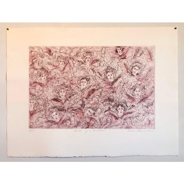 Titled: Birds of a Feather Ann Chernow (Connecticut b. 1936) etching. hand signed 'Ann Chernow' in pencil lower right....