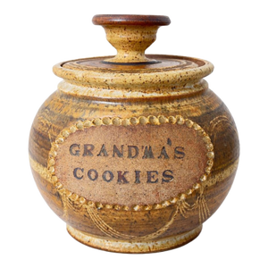 Vintage McCoy Stoneware “Grandma’s Cookies” Jar – Rustic Studio Pottery Kitchen Canister, Farmhouse Decor, Earth Tone Glaze