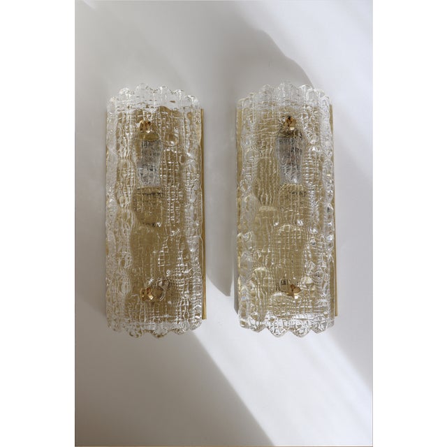 Glass and Brass Wall Lights by Carl Fagerlund for Orrefors, 1960, Set of 2 For Sale - Image 15 of 15