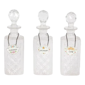 Vintage Crystal Cut Glass Decanters, 1950s, Set of 3