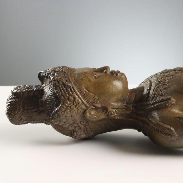 Antique 20th Century Bronze Bodhisattva Sculpture, Cambodia For Sale - Image 9 of 13
