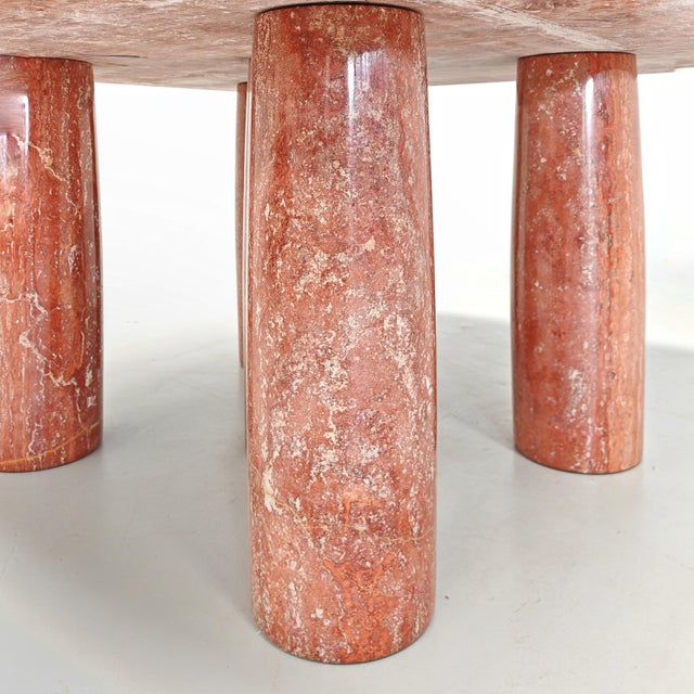 Square Model Colonnato Table in Red Travertine Marble by Mario Bellini for Cassina, 1970s For Sale - Image 13 of 18