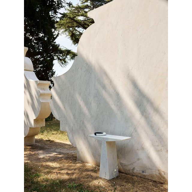 Alcm Console Table in Bianco Carrara Marble by Bufalini Design For Sale - Image 16 of 18