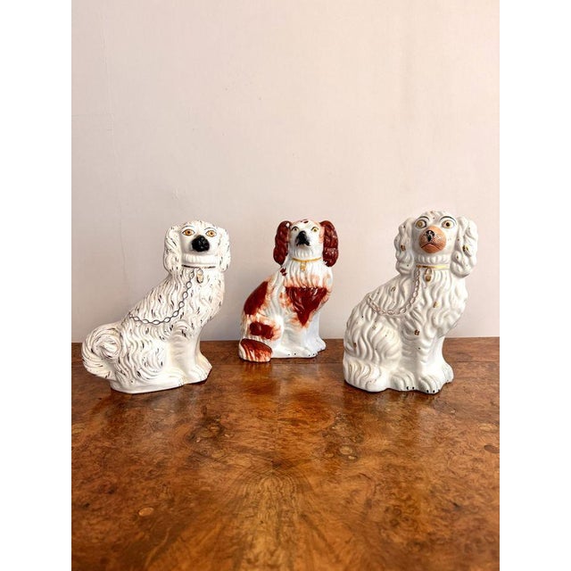 Antique Hand Painted Staffordshire Dogs, 1890, Set of 5 For Sale - Image 3 of 5