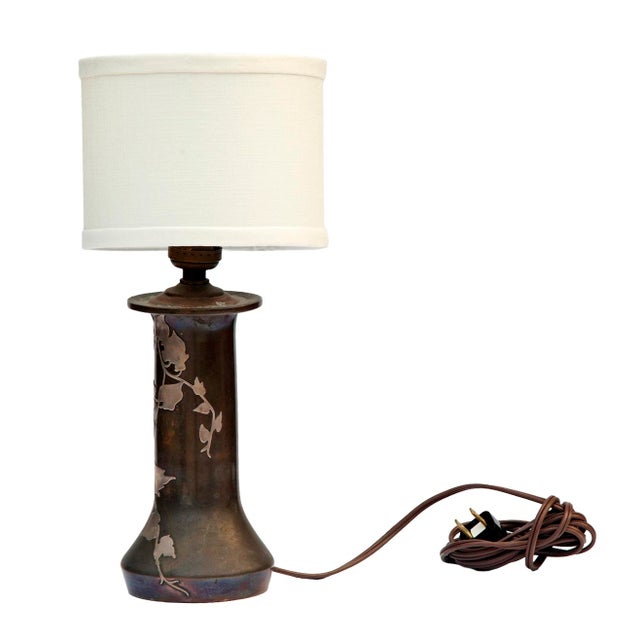 1900 Heintz Art Metal Shop Silver Crafted Table Lamp For Sale - Image 13 of 13