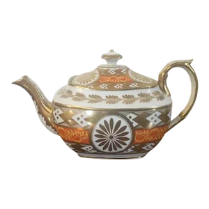 Antique Early 19th Century English George III Coalport Porcelain Tea Pot