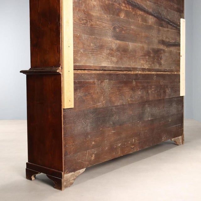 Walnut-Stained Fir Bookcase For Sale - Image 9 of 10