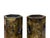 Pair Chinese Matte Gold Scenery Hexagonal Display Wood Brush Pots Vase For Sale - Image 14 of 18