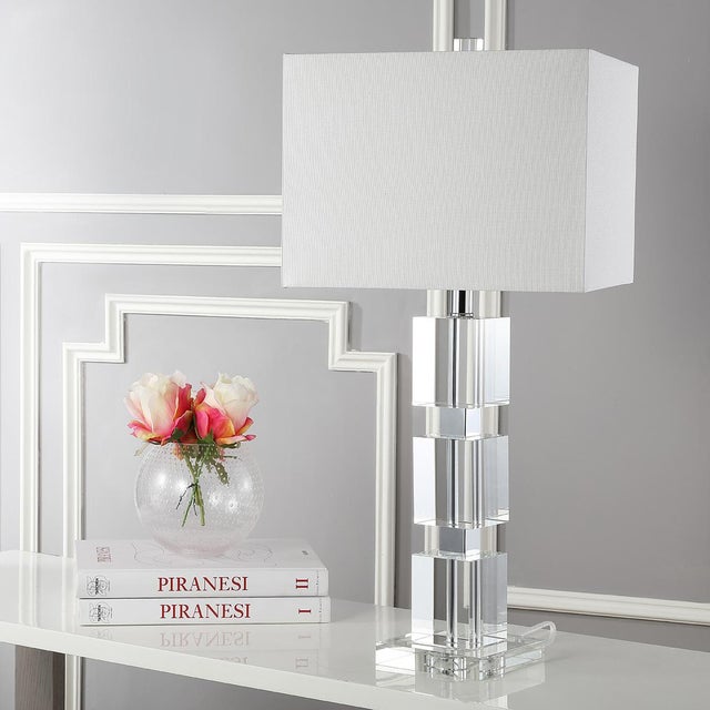 28-Inch H Palace Crystal Cube Table Lamp - Clear For Sale - Image 4 of 6