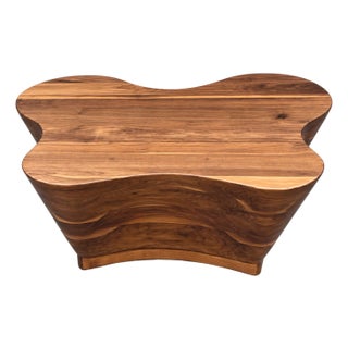Sculptural Walnut Mid Century Style Coffee Table For Sale
