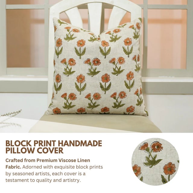 Elevate your home decor with our block print handmade cushion cover in the charming Kirti print. Crafted from premium...