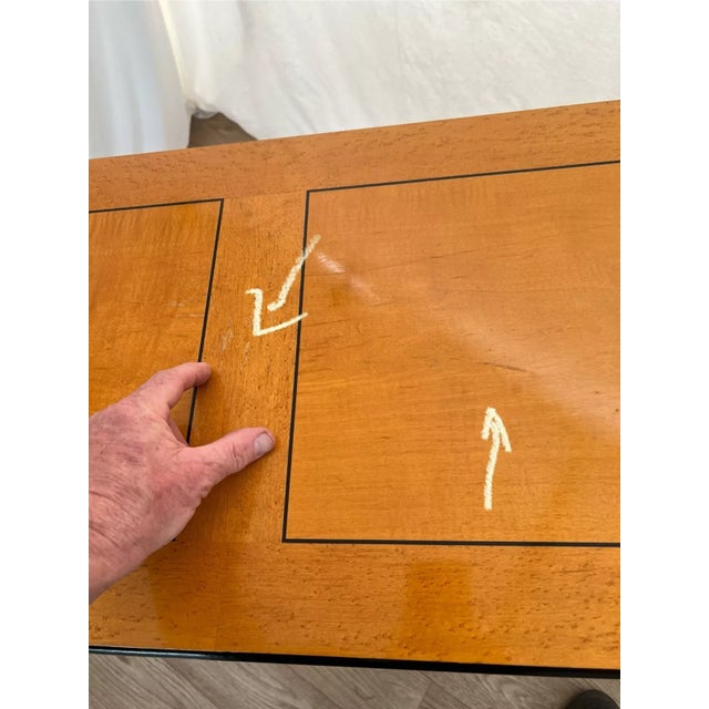 Brown 1990s Vintage Thomasville Biedermeier Sofa Table Console Two Drawers Column Legs For Sale - Image 8 of 12