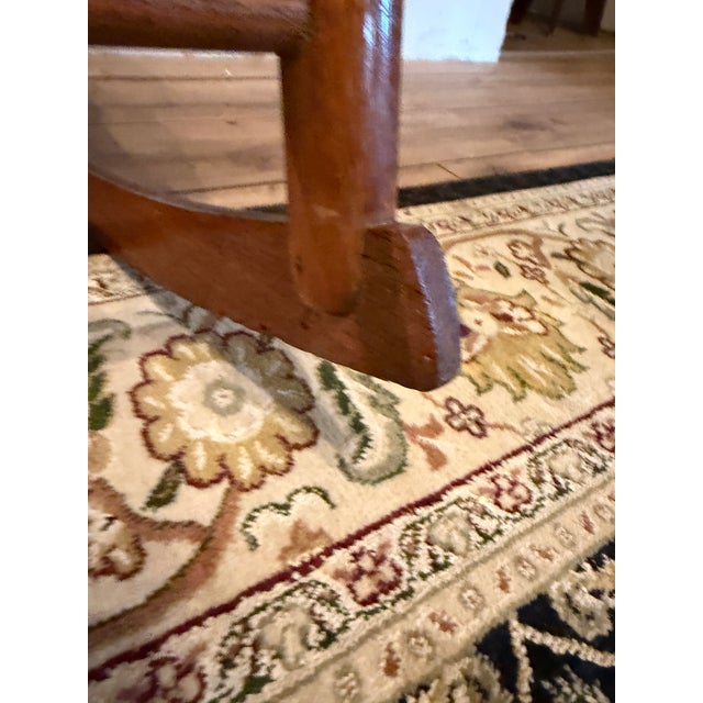 Antique Oak Rocking Chair With Woven Splint Seat and Back For Sale - Image 10 of 16