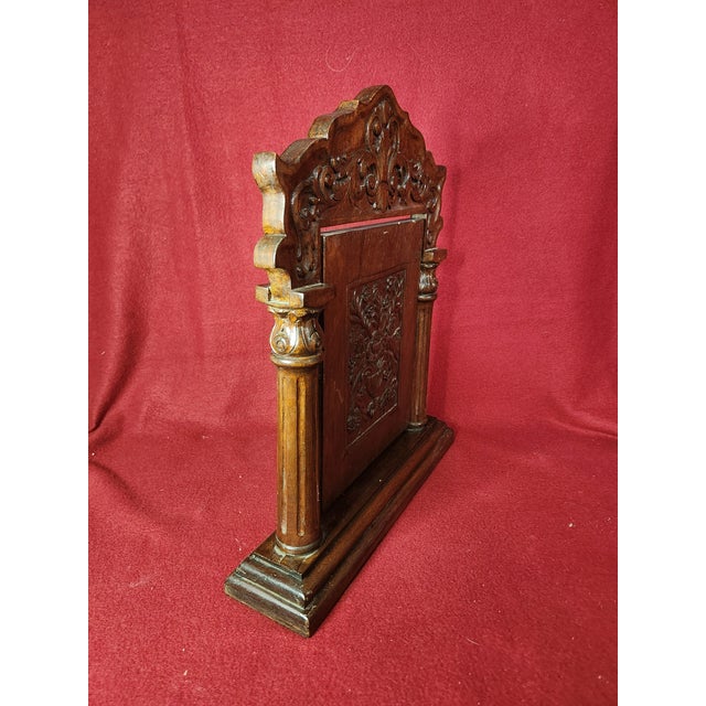 Wood Antique Victorian Oak Candlelight Screen Block, Circa 1850-1875 For Sale - Image 7 of 11