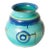 Art Deco Signed Rare Grete Marks Bauhaus Ceramic Bowl, Vessel or Vase Turquoise, Blue, Yellow For Sale