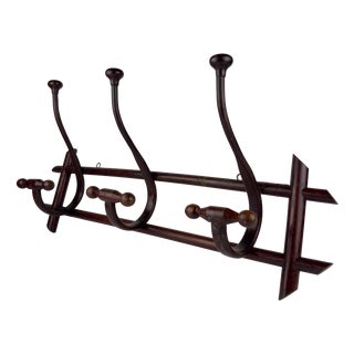 Antique Wooden Coat Rack, Italy, 1930s For Sale
