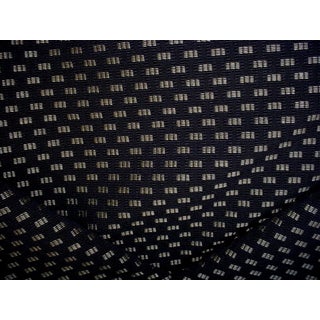 Weitzner T1093 Pursuit Deep Navy Grey Textured Check Upholstery Fabric - 1-1/8 Yards For Sale