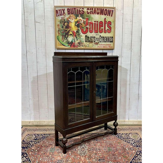 English Oak Display Cabinet, 1930s For Sale - Image 13 of 14