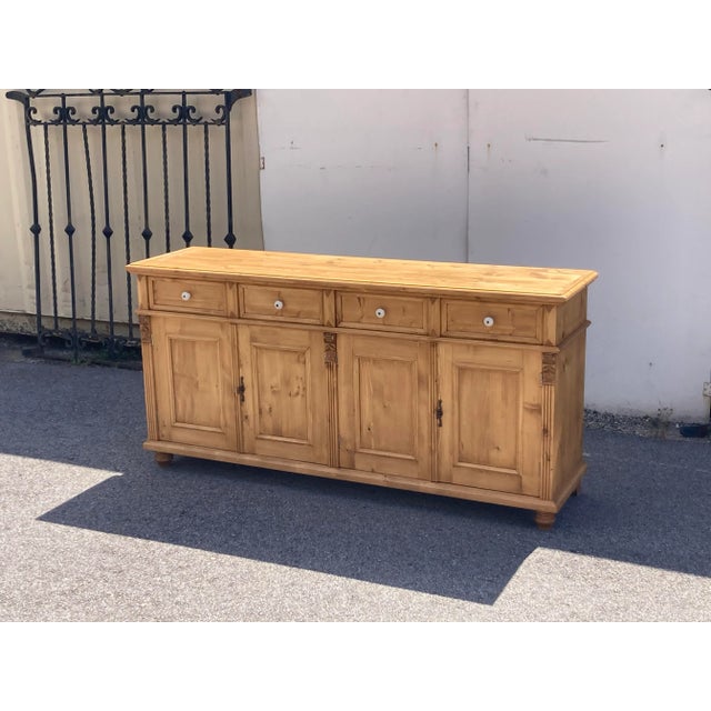 English Pine Four Door Four Drawer Sideboard, Reproduction For Sale - Image 3 of 15