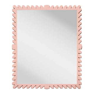 Fleur Home Garden District Coquette Rectangle Mirror in Salmon Berry, 36x48 For Sale