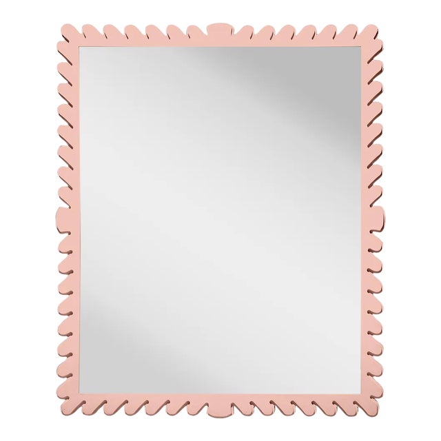 Fleur Home Garden District Coquette Rectangle Mirror in Salmon Berry, 36x48 For Sale