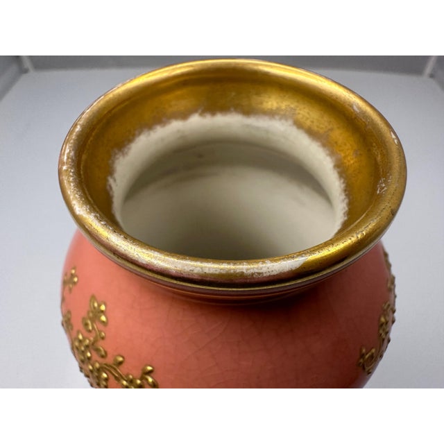 Antique Royal Bonn Portrait Vase: Hand-Painted Gold Gilt Rococo Vase, Signed For Sale - Image 9 of 10