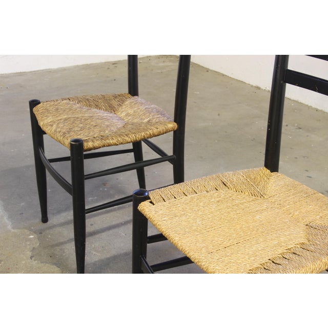 Italian Papercord Dining Chairs with Woven Seats, 1950s, Set of 8 For Sale - Image 10 of 18