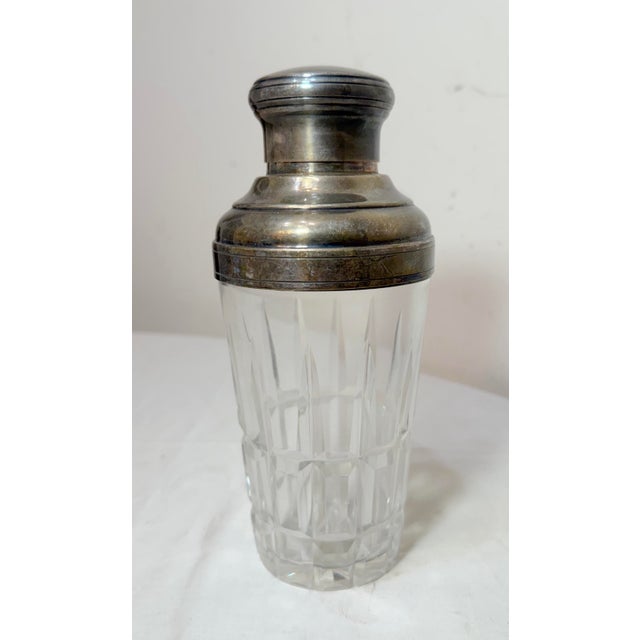 Vintage Handmade Saint Louis Cut Crystal Silver Plate Cocktail Drink Shaker Bar For Sale - Image 15 of 15