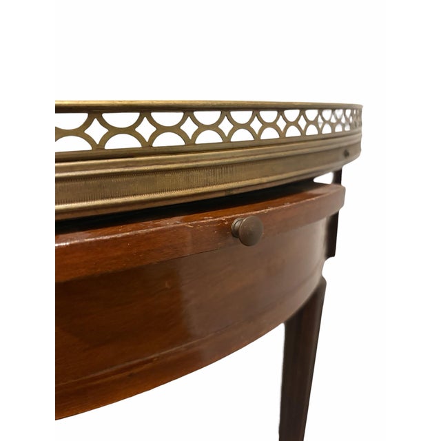 1910s Antique French Louis XVI Mahogany & Marble Bouillotte Center Table For Sale In Chicago - Image 6 of 7