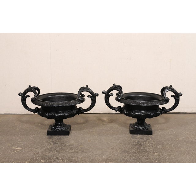 French Cast Iron Urn Planters, Late 19th C. For Sale - Image 9 of 13