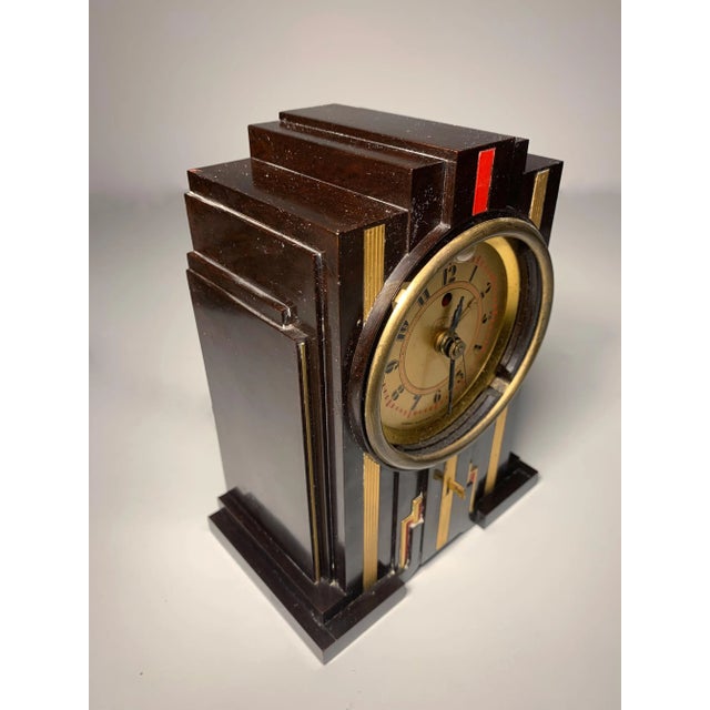 Paul Frankl Art Deco Bakelite Telechron Clock For Sale - Image 4 of 5