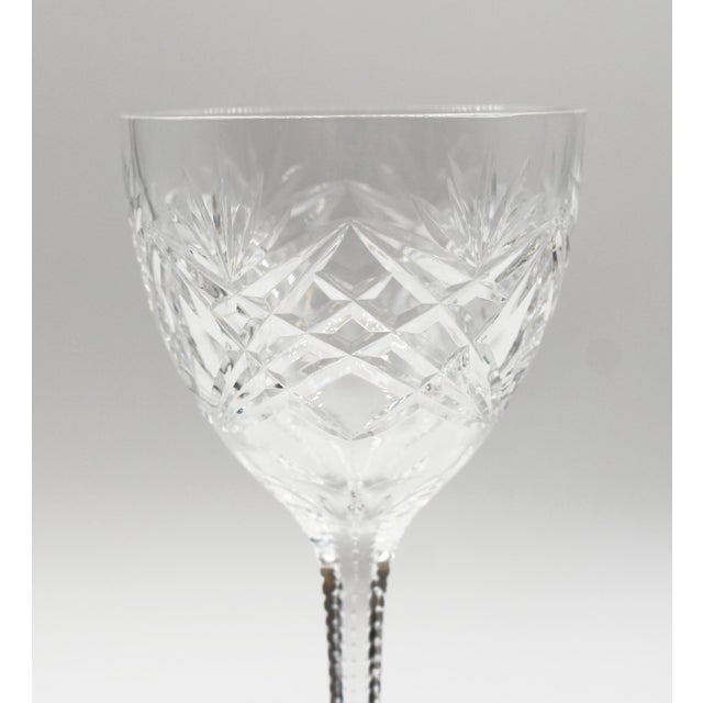 Continental Antique Set of 8 Handblown and Cut Crystal Wine Glasses For Sale - Image 4 of 9