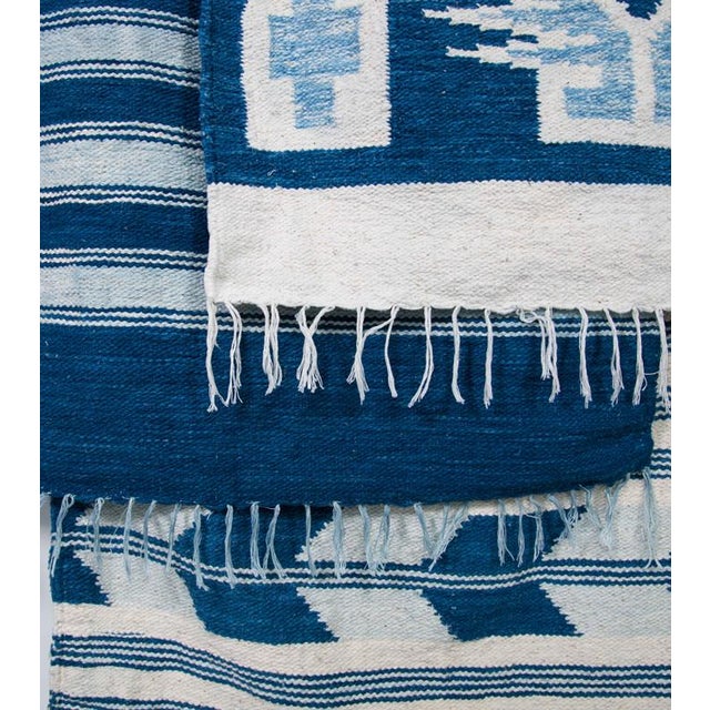 Blue & White Handwoven Striped Rug 2′6″ × 5′ Chairish