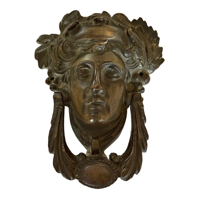 1920s Traditional Brass Head of Medusa Door Knocker Chairish