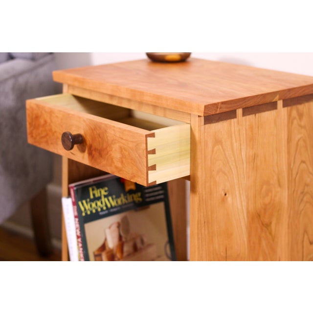 Mid-Century Modern Handmade Mid-Century Modern Cherry Nightstand/End Table For Sale - Image 3 of 9