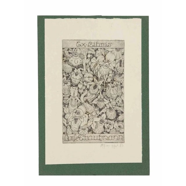 Etching and drypoint realized by an unknown german Artist of the early 20th century. Hand signed in pencil. Glued on a...