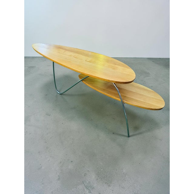 Modern Coffee Table in Wood and Steel, 1980s For Sale - Image 6 of 11