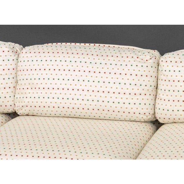 Modern Geometric Linen Upholstered 3-Seat Sofa For Sale - Image 13 of 18