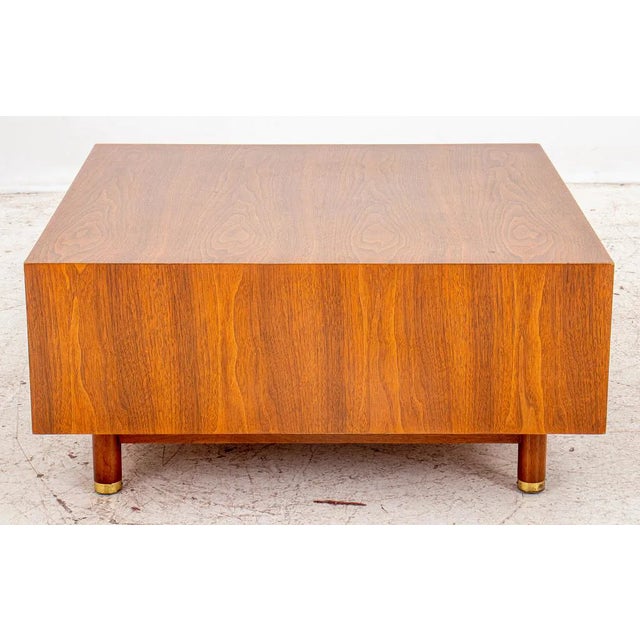Late 20th Century Edward J. Wormley for Dunbar Mid-Century Walnut Low Table With Drawers For Sale - Image 5 of 10
