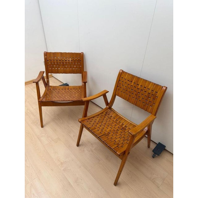 Gelenka Armchairs in Solid Beech Wood, Germany, 1950, Set of 2 For Sale - Image 9 of 18