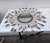 Mid-Century French Sunburst Mirror. Metal and pearls. Diameter / 20 inches.