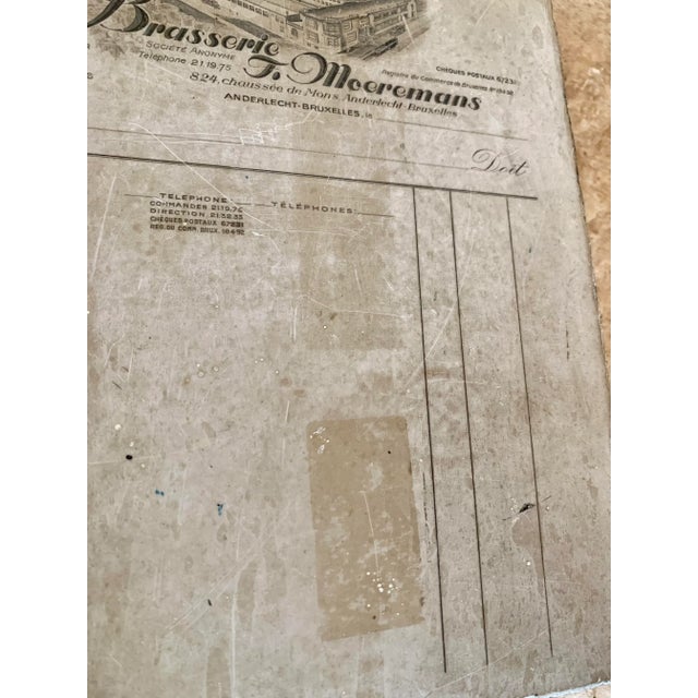 Early 19th Century Antique Belgium Lithographic Limestone Printing Block for a Brasserie in Anderlecht-Bruxelles For Sale - Image 9 of 12