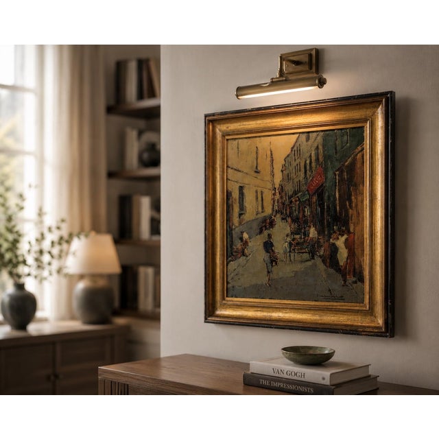 J. Van Campenhout, Rue Quincampoix, Parisian Street Scene, 1950s, Oil on Canvas, Framed, in Very Good conditions. Designed...