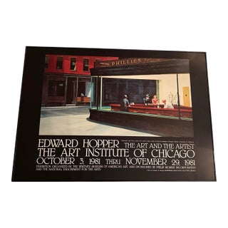Nighthawks" by Dennis Hopper, the Art and the Artist Framed Gallery Poster, 1981 For Sale